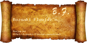 Bozsaki Flavián névjegykártya